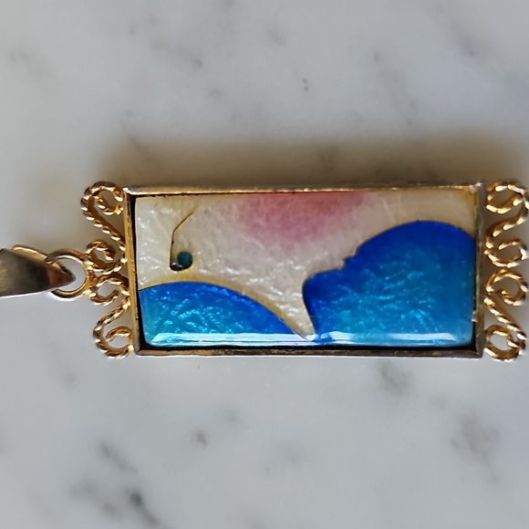 Artisan Jewelry - Reversible Image Cloisonné Enamel Pendant